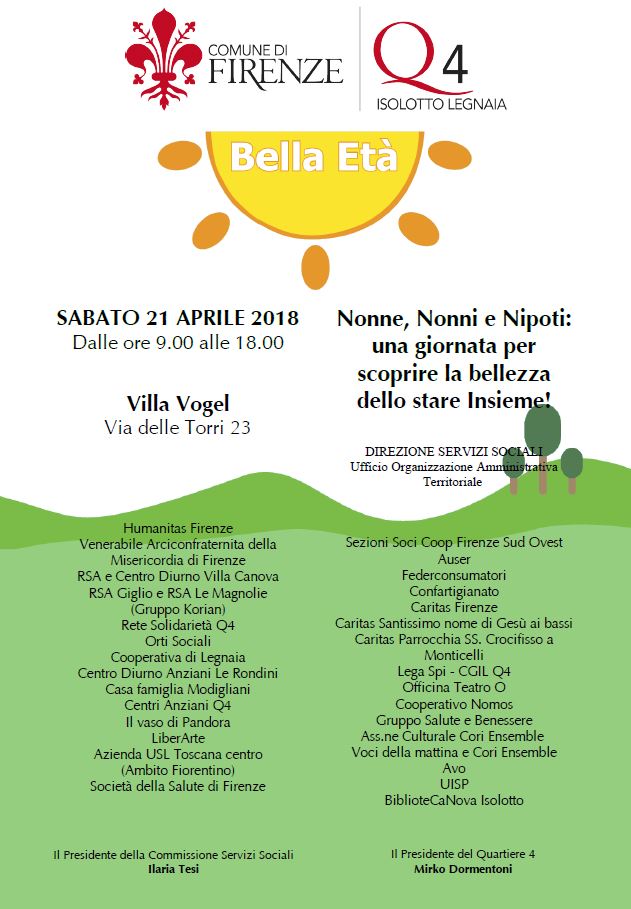 Il porogramma della Bella Età 2018