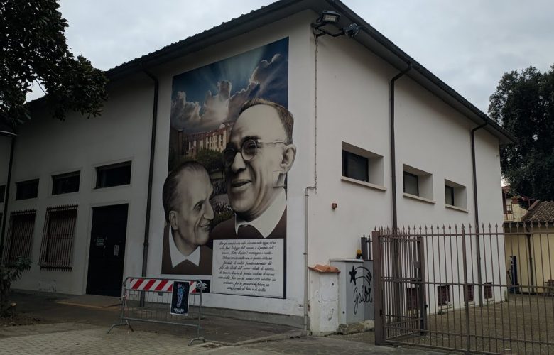 Teatro La Fiaba, il murales di La Pira e Fabiani